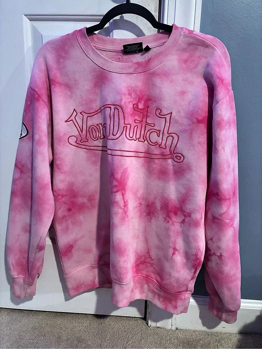 Von Dutch Tie-Dye Sweatshirt in Pink Size Medium Like New
